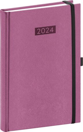 Diář 2024: Diario - růžový, denní, 15 × 21 cm - neuveden