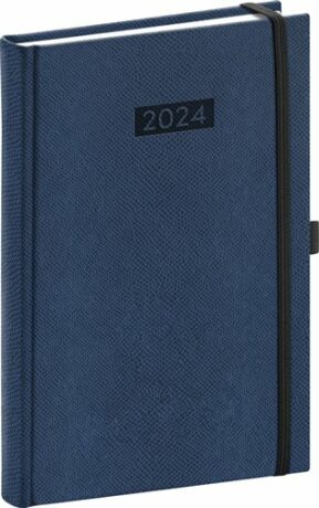 Diář 2024: Diario - modrý tmavě, denní, 15 × 21 cm - neuveden