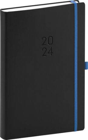 Diář 2024: Nox - černý/modrý, denní, 15 × 21 cm - neuveden