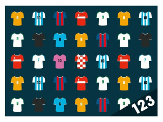 Desky na číslice Fotbal dresy - 