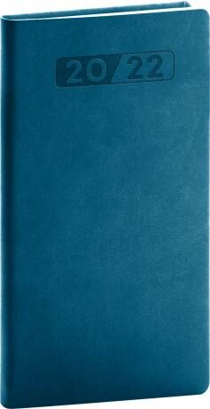 Diář 2022: Aprint - petrolejově modrý/kapesní, 9 x 15,5 cm - neuveden