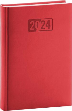 Diář 2024: Aprint - červený, denní, 15 × 21 cm - neuveden