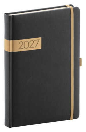 Denní diář Twill 2027, černo-zlatý - 