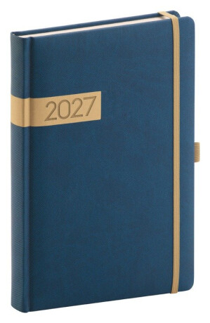 Denní diář Twill 2027, modro-zlatý - 