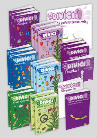 Divíci 1 - základní učitelský balíček - Český jazyk GM (nevázané písmo) + Matematika + Člověk a jeho svět - Neuveden