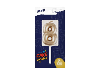 Dortová svíčka MFP balonek č. 8 zlatá - 