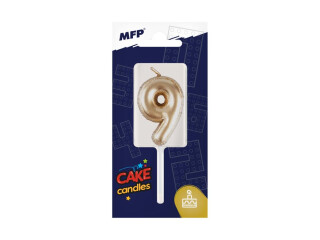 Dortová svíčka MFP balonek č. 9 zlatá - 