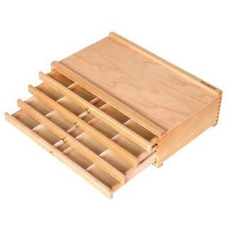 Dřevěná kazeta se 4 šuplíky, přírodní buk 25x40cm - 