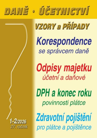 DÚVaP 1-2/2026 Účetní a daňové odpisy majetku - 