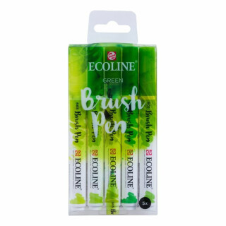 Ecoline Brush Pen sada 5ks Green - 
