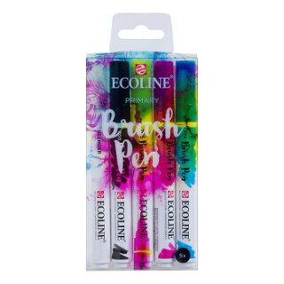 Sada Brush Pen Ecoline 5ks - Základní odstíny - 