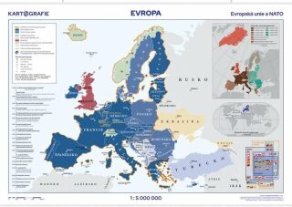 Evropa - Evropská unie a NATO 1:5 000 000 nástěnná mapa - neuveden