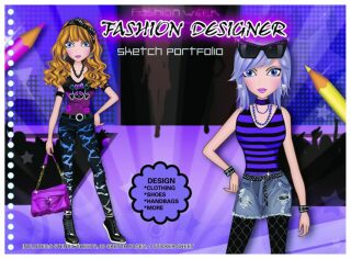 Fashion Girl kreativní skicák - Módní návrhy (fialová) - neuveden