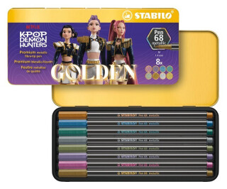 Fix - STABILO Pen 68 metallic KPop Demon Hunters - 8 ks sada - ve speciální edici Golden - 
