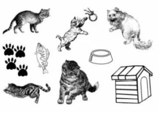 Gelová razítka - Kočky - neuveden