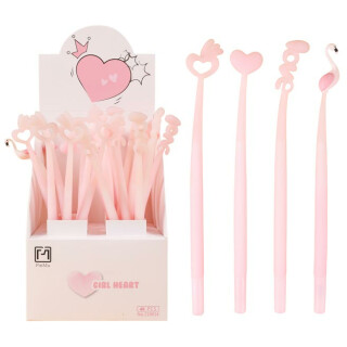 Gelové pero Fancy - Pink Heart - 