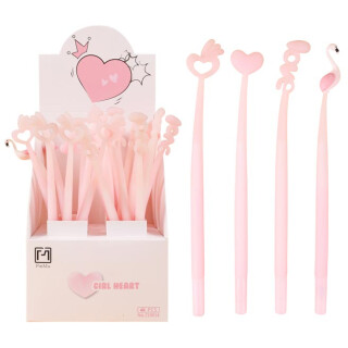 Gelové pero Fancy - Pink Heart - 