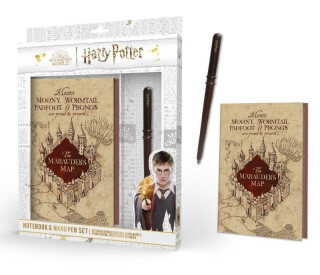 Harry Potter Zápisník A5 s hůlkou Pobertův plánek (poškozené) - neuveden