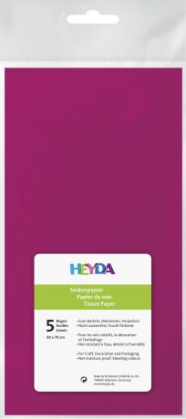 HEYDA Hedvábný papír 50 x 70 cm - sytě růžový 5 ks - neuveden