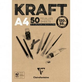 Hnědý blok Kraft A4 120g, 50 listů - 