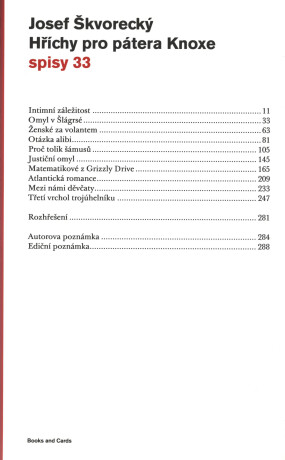 Hříchy pro pátera Knoxe  (spisy - svazek 33) - Josef Škvorecký