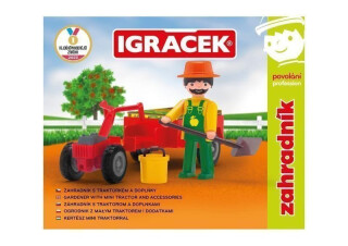 Igráček Zahradník - figurka s traktůrkem a příslušenstvím (poškozené) - neuveden