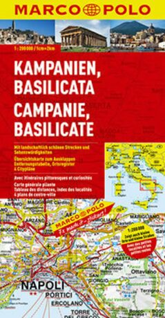 Itálie - Campania, Basilicata / mapa - neuveden