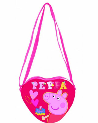 Kabelka ve tvaru srdíčka Prasátko Peppa - červená - neuveden