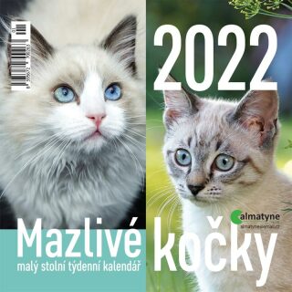 Kalendář 2022 - Mazlivé kočky, malý stolní týdenní, 143 x 140 mm - neuveden