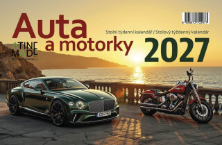 Kalendář 2027 Auta a motorky, stolní, týdenní, 14 x 21,4 cm - 