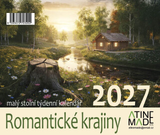 Kalendář 2027 Romantické krajiny, malý stolní, týdenní, 13 x 15 cm - 