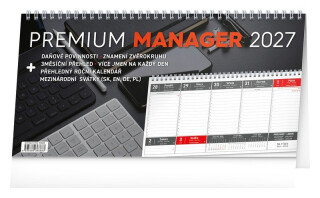 Kalendář 2027 stolní: Premium Manager, 32 x 16 cm - 