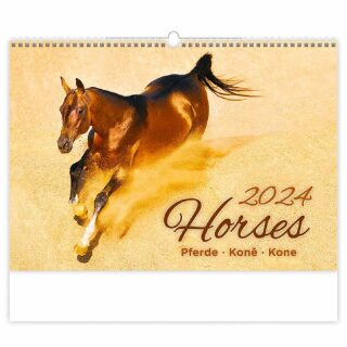 Kalendář nástěnný 2024 - Horses/Pferde/Koně/Kone - neuveden