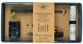 Kaligrafická sada Manuscript 3 perka, sušidlo a inkoust - 