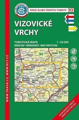 KČT 93 Vizovické vrchy 1:50 000 / Turistická mapa, 8. vydání 2018 - neuveden