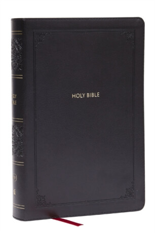 KJV Giant Print End-of-Verse Reference Bible, Black Leathersoft, Red Letter, Comfort Print (Thumb Indexed) - Thomas Nelson