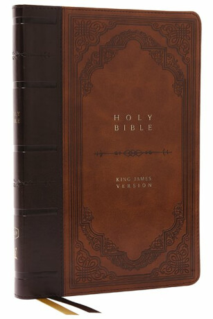 KJV Holy Bible: Giant Print Thinline Bible, Brown Leathersoft, Red Letter, Comfort Print: King James Version (Vintage Series) - Thomas Nelson