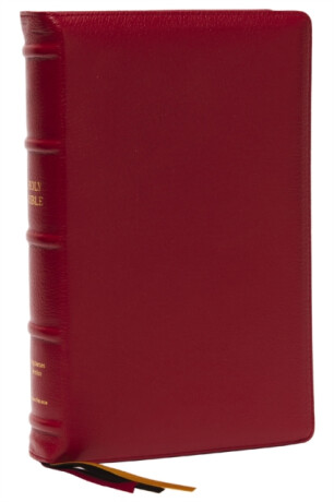 KJV Holy Bible: Large Print Single-Column with 43,000 End-of-Verse Cross References, Red Goatskin Leather, Premier Collection, Personal Size, Thumb Indexed: King James Version - Thomas Nelson