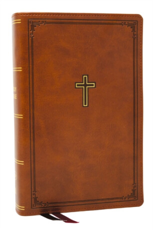 KJV Personal Size Large Print End-of-Verse Reference Bible, Brown Leathersoft, Red Letter, Comfort Print - Thomas Nelson