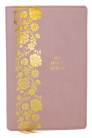 KJV Personal Size Large Print End-of-Verse Reference Bible, Pink Leathersoft, Red Letter, Comfort Print (Thumb Indexed) - Thomas Nelson