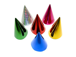 Klobouček karnevalový 6ks 16cm hologramový mix ME120 - 