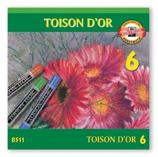 Koh-i-noor křídy (pastely) prašné umělcké 10 mm Toison D´or souprava 6 ks (Defekt) - neuveden