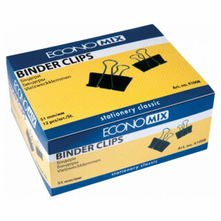 Kovový klip černý 51mm, balení 12ks - 