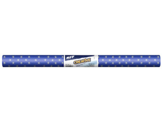 Krepový papír role 50x200cm modrý bílé hvězdy - 