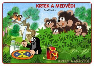 Krtek a medvědi - omalovánka - Zdeněk Miler