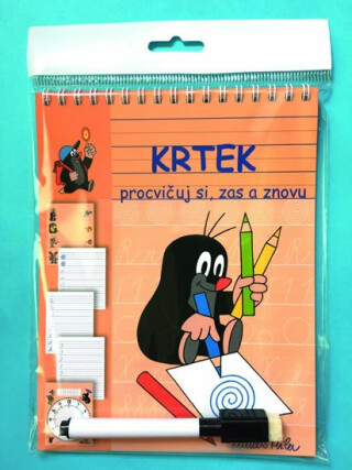 Krtek - Stíratelné listy A5 s popisovačem - Procvičuj si, zas a znovu - Zdeněk Miler