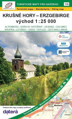 Krušné hory - Erzgebirge, východ 1:25 000 (Altenberg, Hora Sv. Kateřiny, Geising, Chlumec, Krupka, Litvínov, Osek, Teplice, Ústí nad Labem) / 116 Turistické mapy pro každého - neuveden