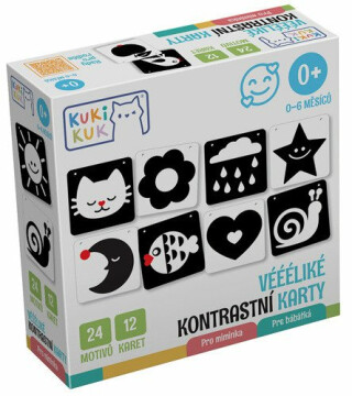 KukiKuk® KukiKuk - Véééliké kontrastní karty Pro miminka - neuveden