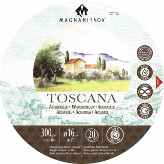 Kulatý akvarelový blok Magnani Toscana 16cm 300g 100% bavlna - 