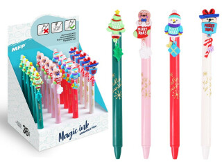 Kuličkové pero gumovací X-mas, 0,5, modré - 